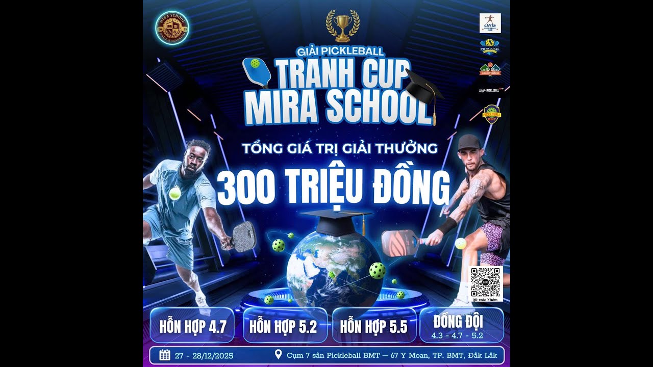 ▶️ Trực tiếp | Pickleball Mira School Cup 2025