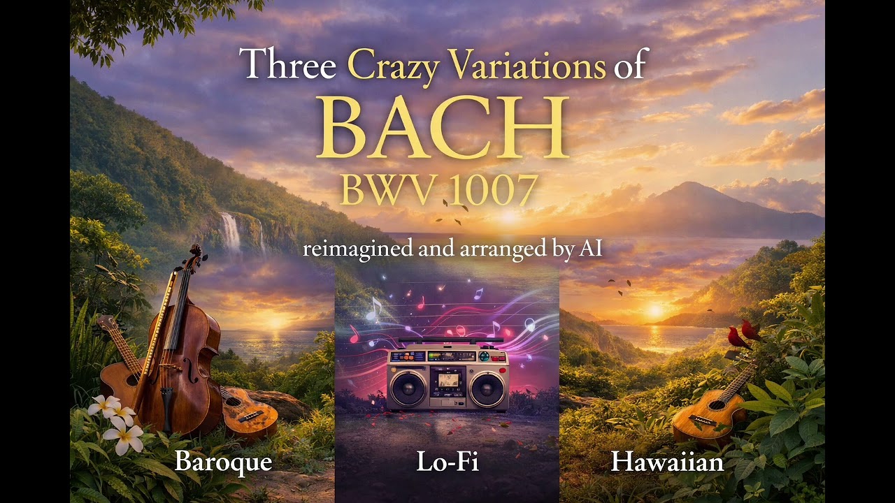 Bach on Maui: 3 AI Variations (Bansuri, Lo-Fi, & Slack Key) | BWV 1007