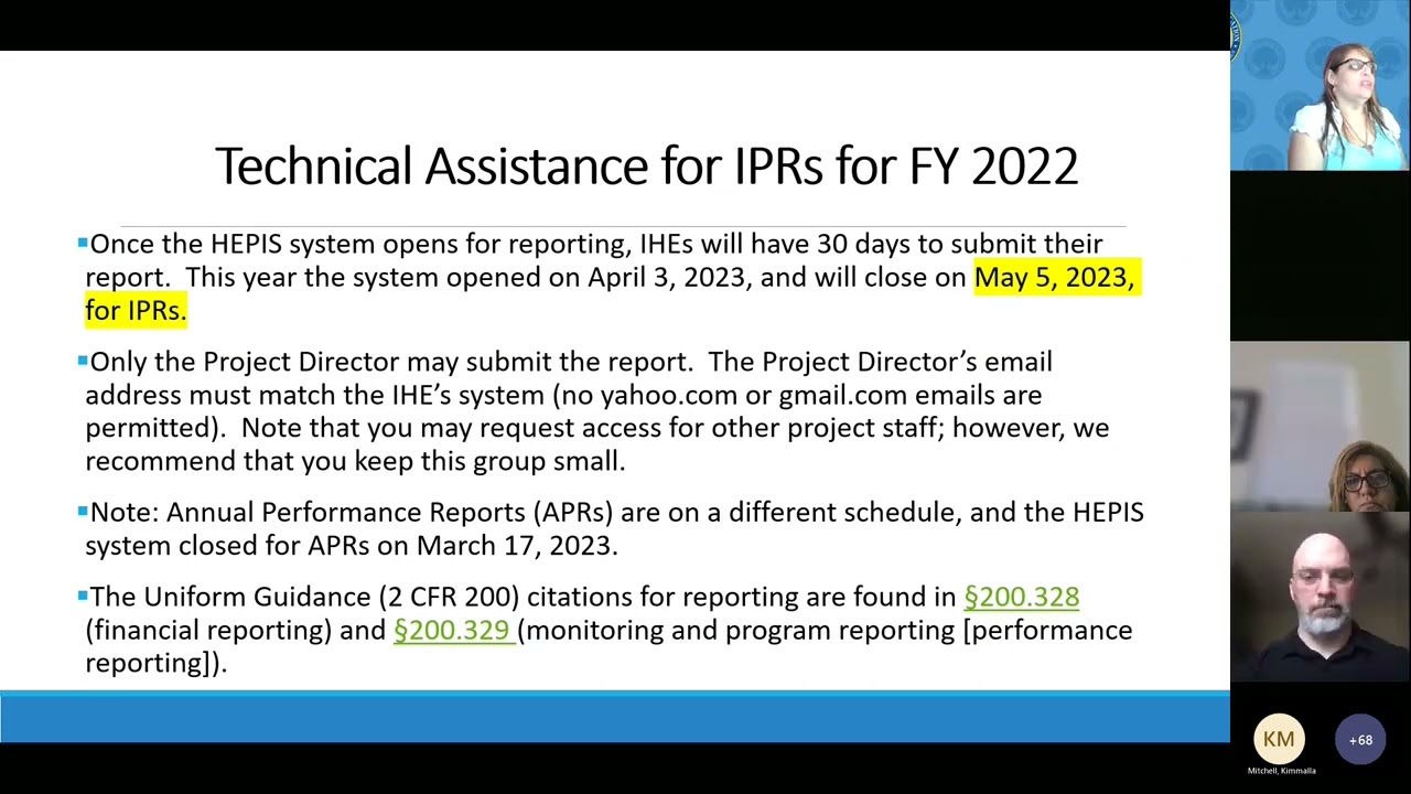HSI Division IPR TA webinar for FY 2023