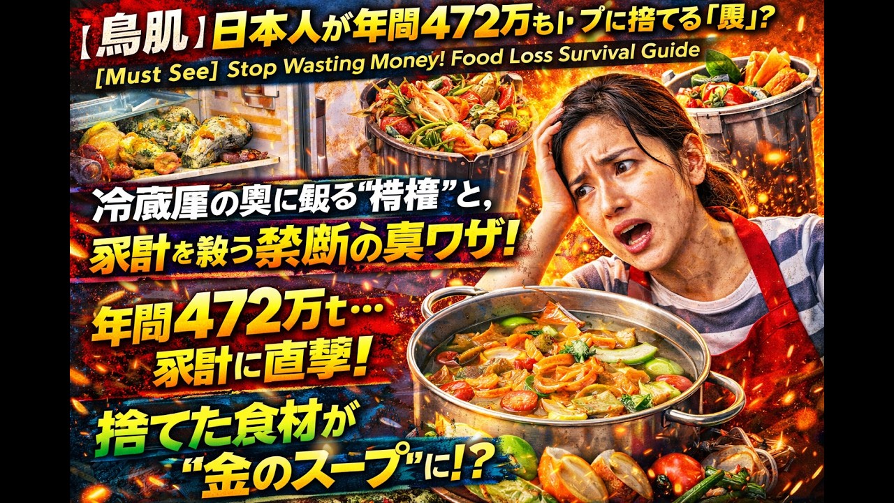【脱帽】日本人が年間472万tもドブに捨てる「罠」？冷蔵庫の奥に眠る“特権”と、家計を救う禁断の裏ワザ！Stop Wasting Money! Food Loss Survival Guide