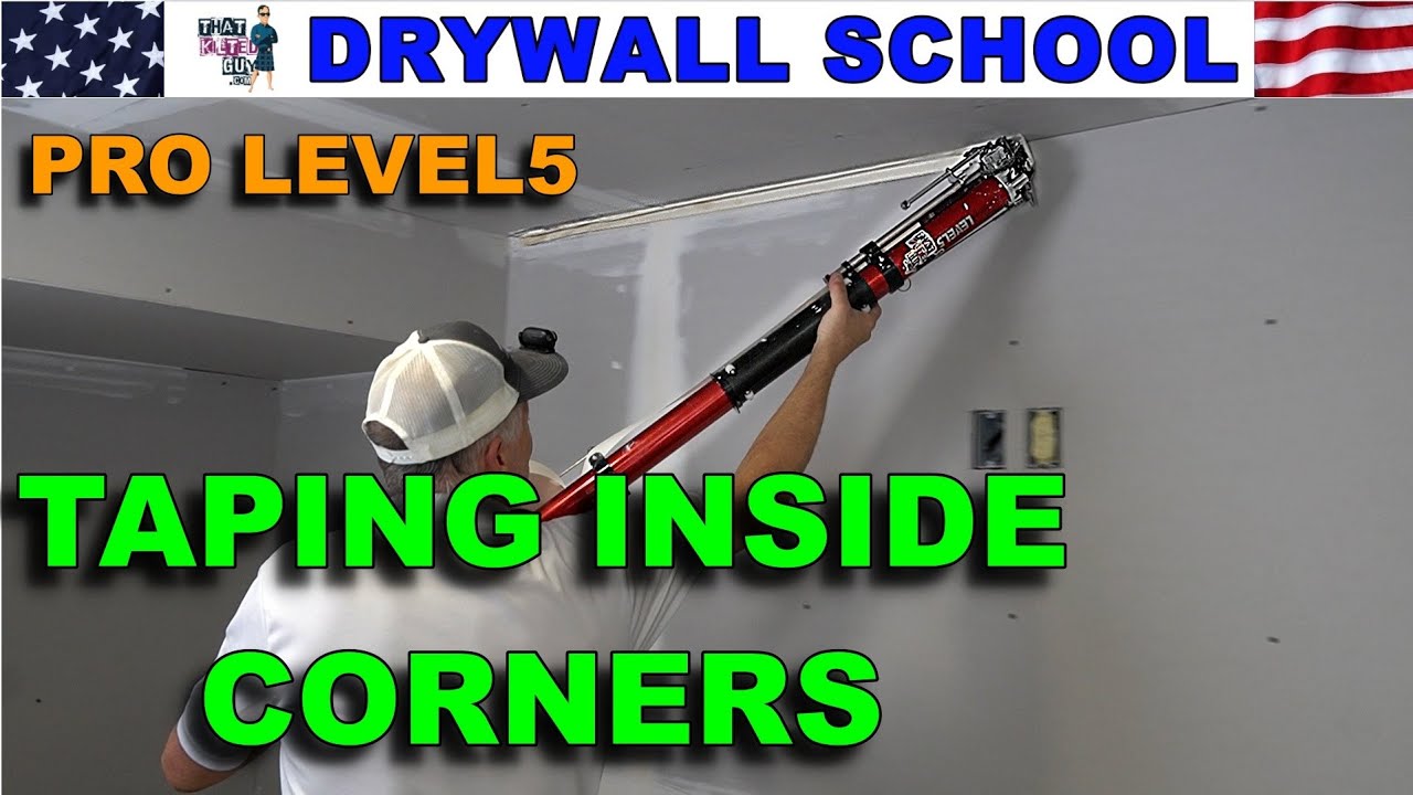 Using a Level5 Drywall Bazooka to tape Inside Corners