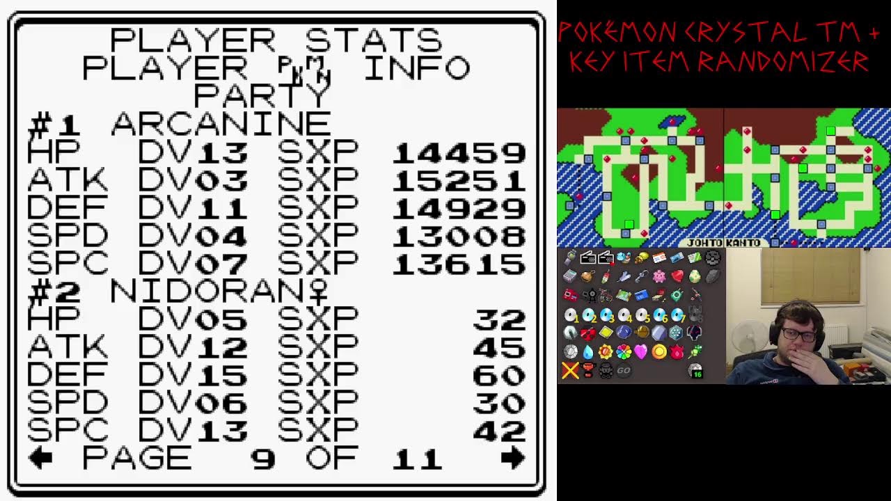 Pokémon Crystal Item Randomizer race with friends!