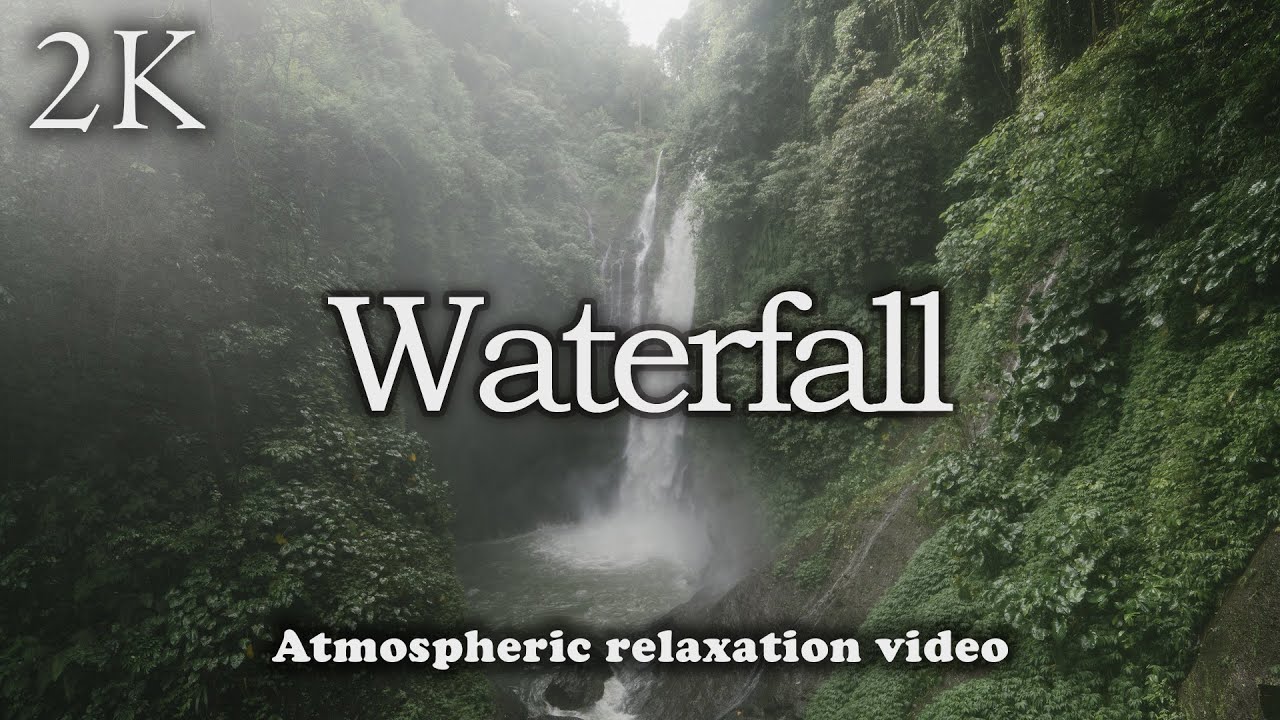 Waterfall 2K - Relaxing Nature Video With Ambient Music