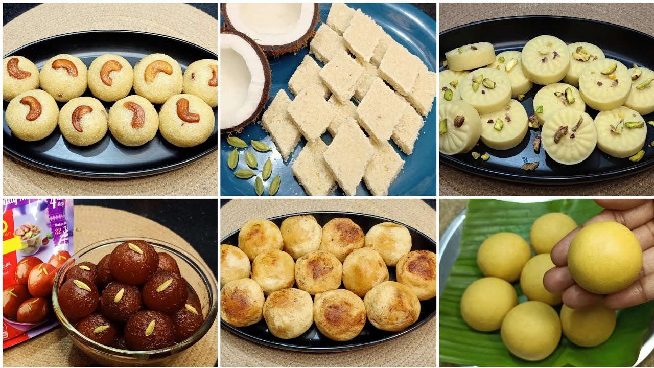 சுலபமான முறையில் 6 வகை தீபாவளி ஸ்வீட்ஸ்😋 | Diwali Sweets in Tamil | Diwali Sweets Recipes in Tamil
