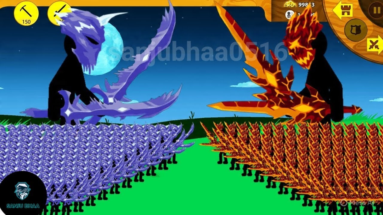 ICE SWORDWRATH MONSTER VS LAVA MONSTER SWORDWRATH, FINAL BOSS | Stick War Legacy Mod | SANJU BHAA