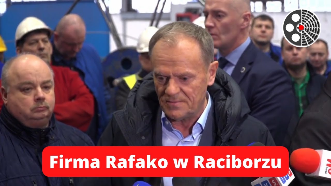Donald Tusk w siedzibie firmy Rafako w Raciborzu.