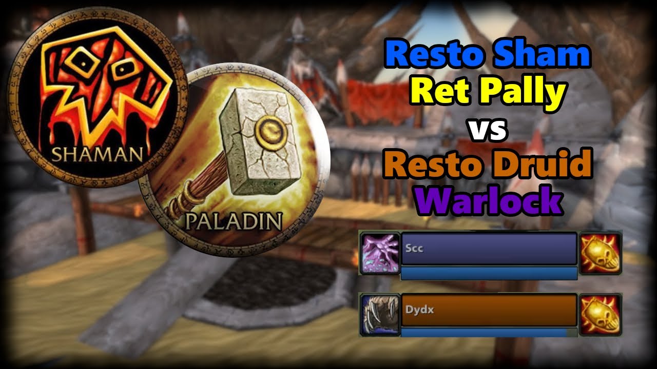 Resto Sham Ret Pally vs Resto Druid Lock TBC PTR