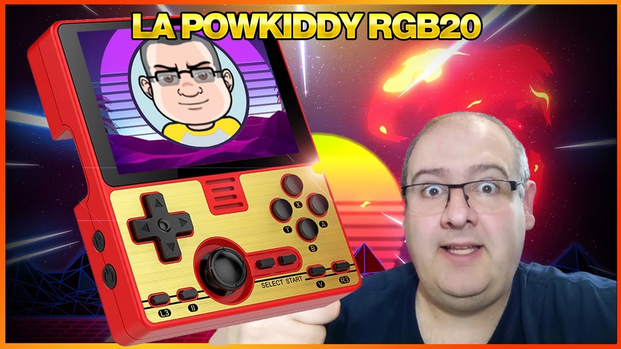 Powkiddy RGB20 une console retrogaming au style famicom  rouge et or