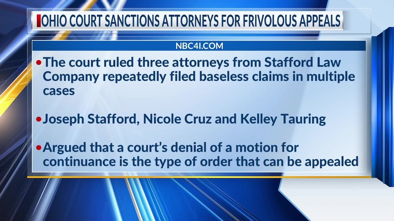 Ohio court sanctions three attorneys for frivolous appeals