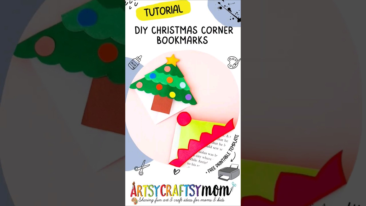 How to make Christmas CornerBookmark #cornerbookmark #papercraft #bookmark #coloring #christmas #diy
