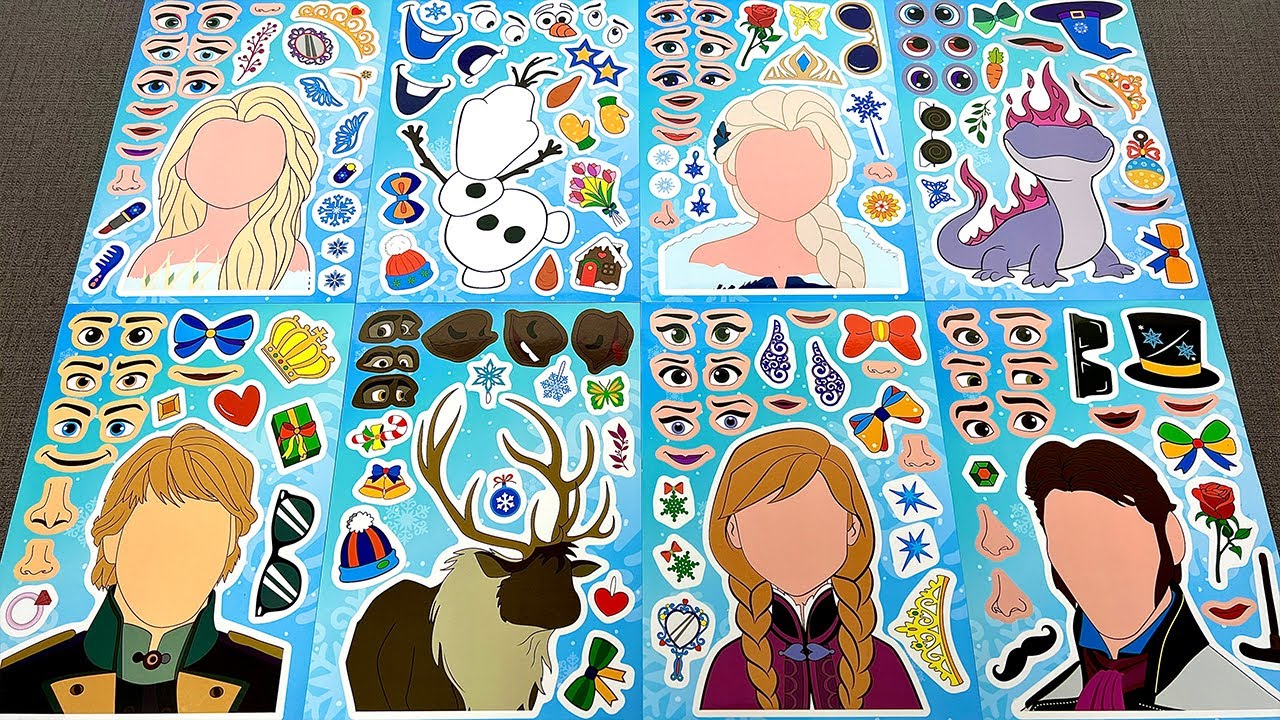 DISNEY FROZEN 3 Sticker Book ❄️ Elsa, Anna, Olaf, Kristoff | Paper DIY Dress Up ASMR