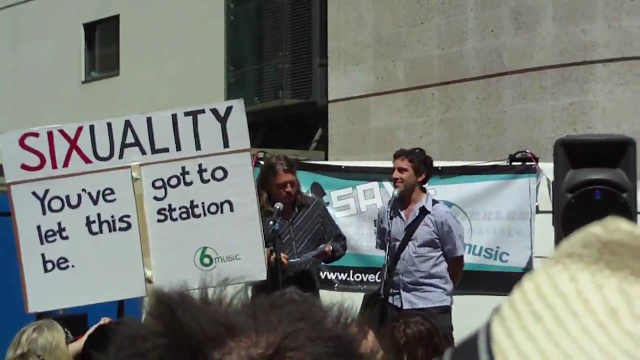 Andrew Collins and Richard Herring at the Save BBC 6Music Protest