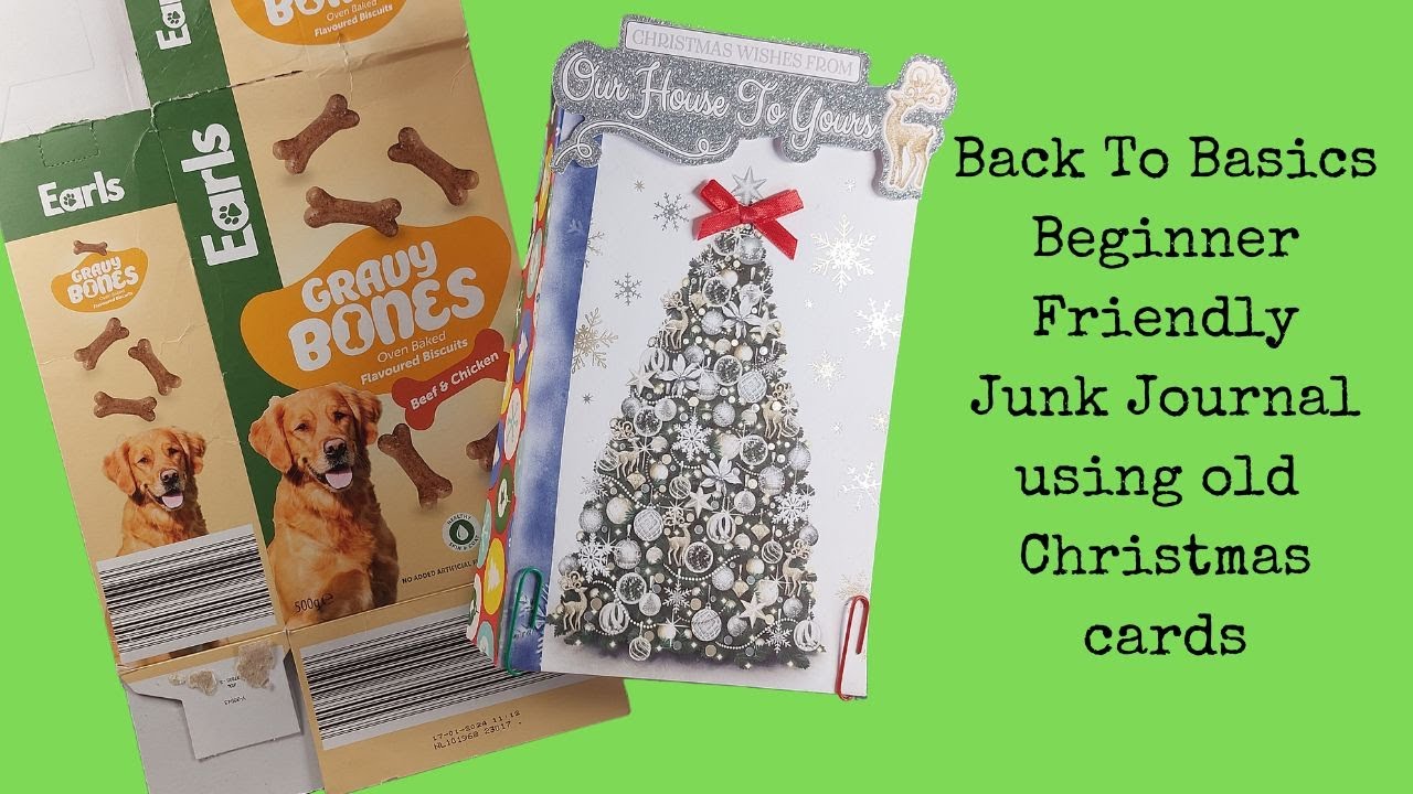 Beginner Friendly Junk Journal - How To Recycle Old Christmas Cards pt 1