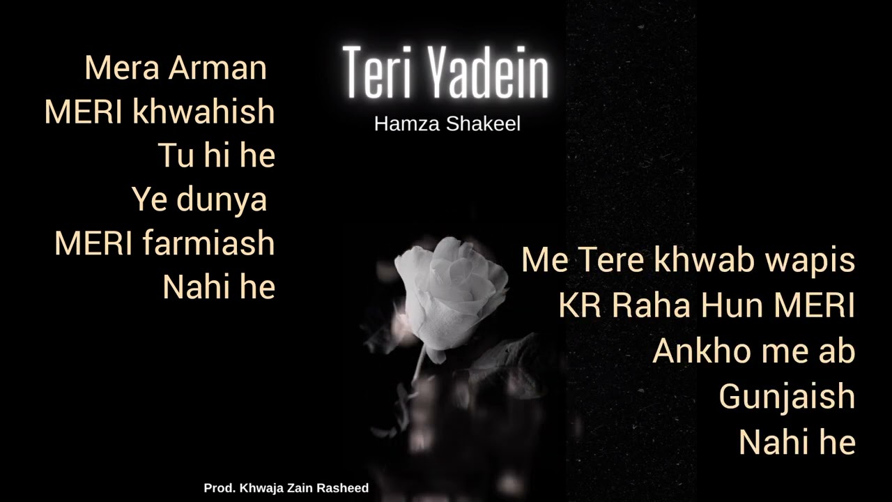 Teri Yadein | Heart Broken | Hamza Shakeel (Official Lyrical Video)