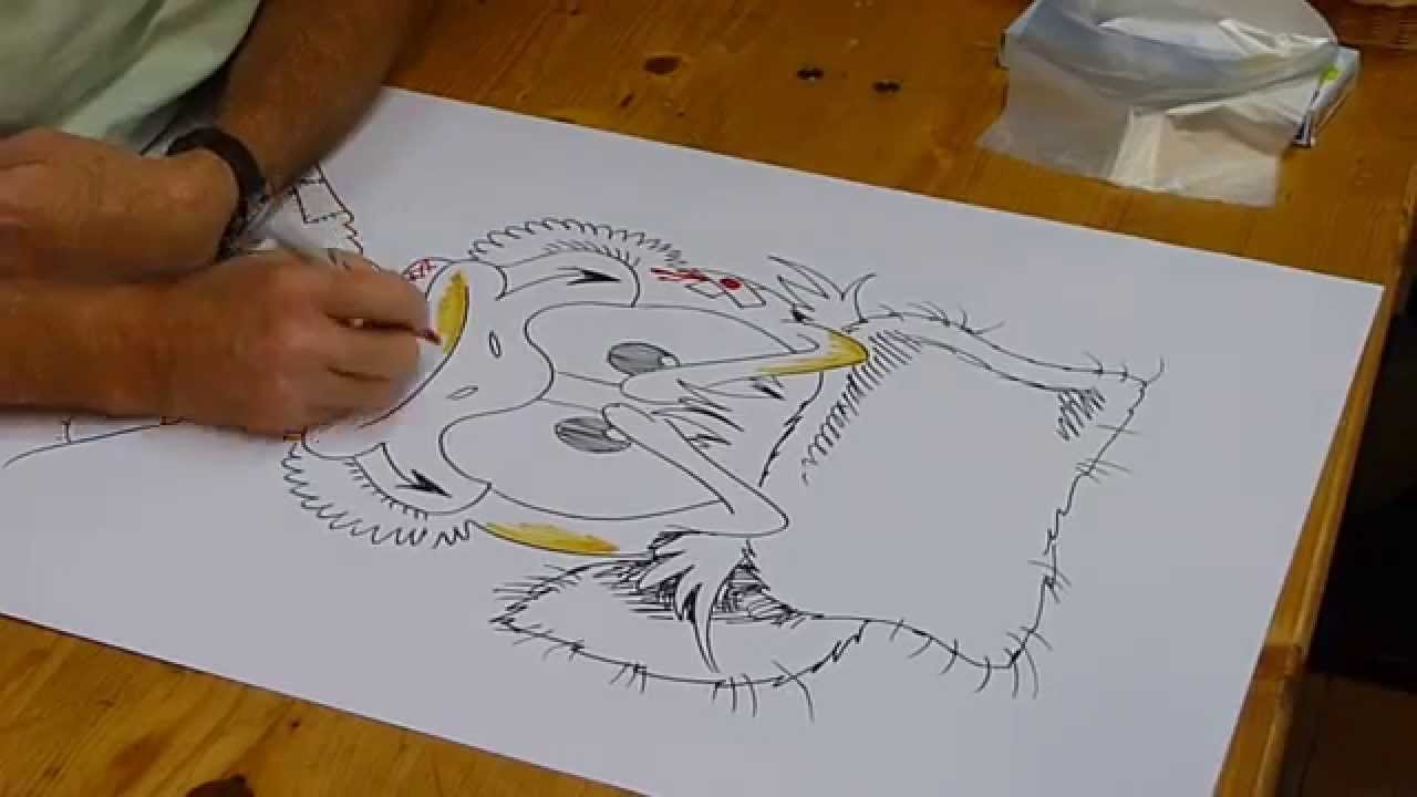 Don Rosa draws and colours a Klondike Scrooge on October 22, 2014 in Stuttgart (Germany) *EXCLUSIVE*
