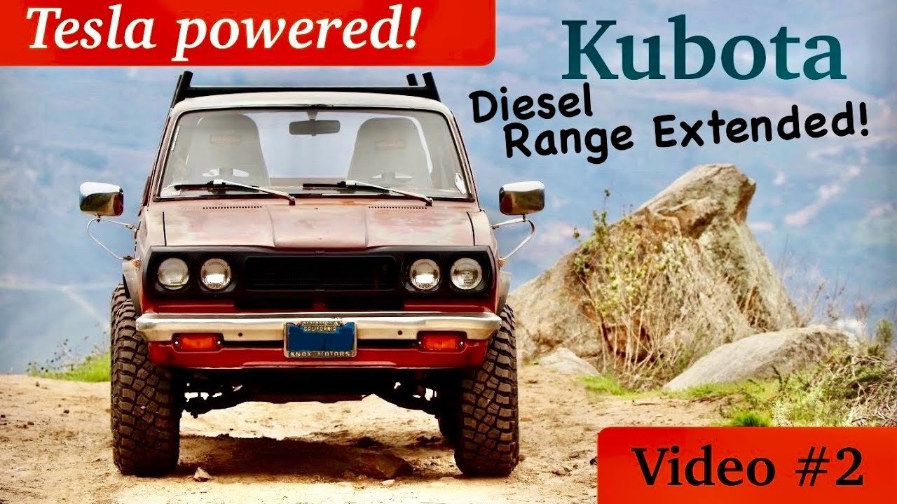 Tesla powered Toyota Hilux with a Kubota RANGE EXTENDER! Video 2