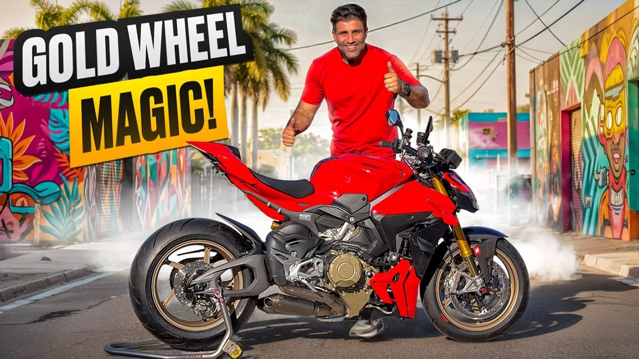 Streetfighter V4 Gets Gold Wheels + Carbon + Chain Upgrade – Looks CRAZY Good!