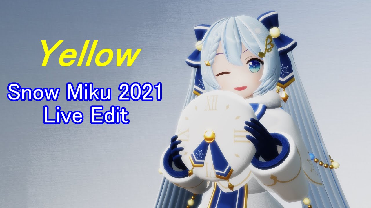 【MMD】雪ミク2021でYellow(Live版)【Snow Miku Live】