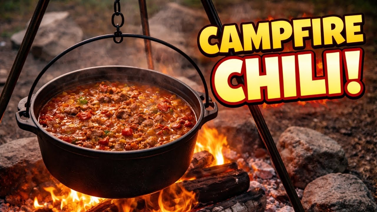 Arkansas Campfire Chili in a Dutch Oven | Winter Tent Camping