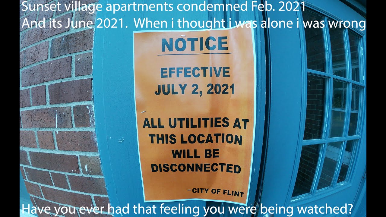Decaying Apartments: Sunset Village of flint, recently abandoned but owned by a slum lord.