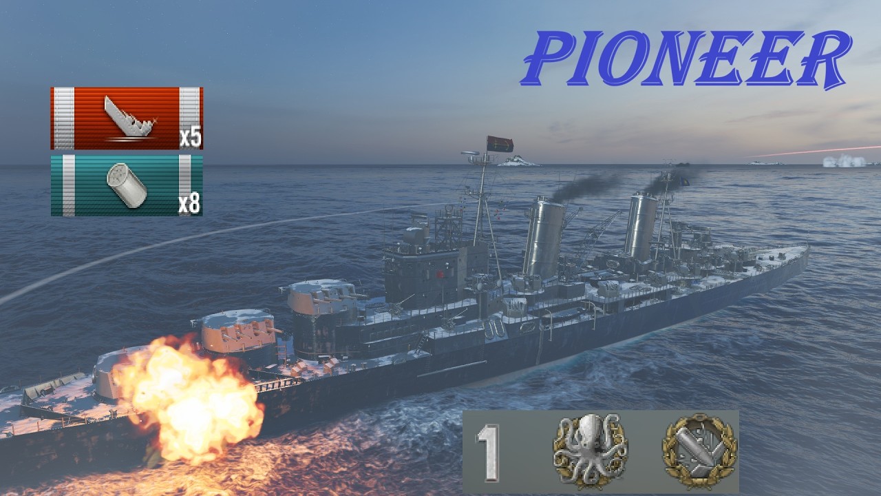 【World of Warships】 Pioneer  replay  Score 2437