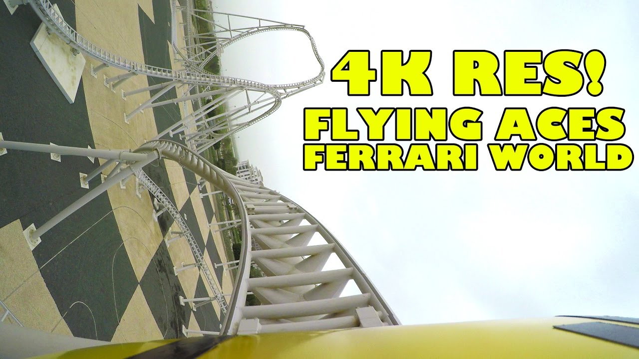 Flying Aces Roller Coaster INCREDIBLE 4K Ultra HD POV Footage! Ferrari World Abu Dhabi UAE