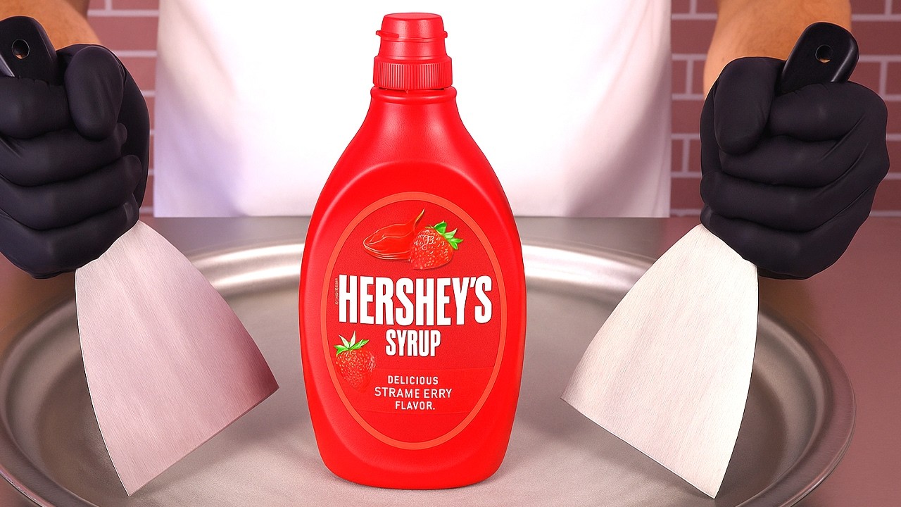 Top Ice Cream Rolls Food Artist Shows Best Way to Use HERSHEY'S Strawberry Syrup | ASMR