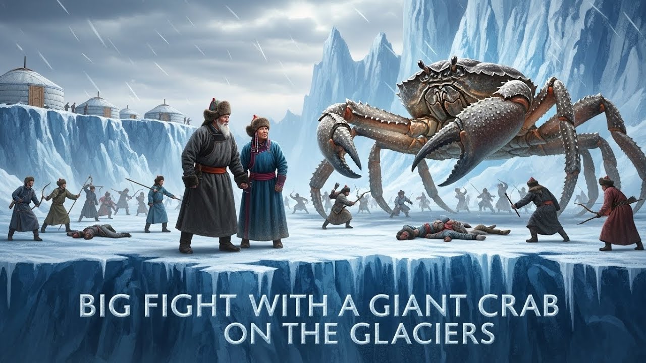 ATTACK OF THE GIANT ANCIENT CRAB: 10-MINUTE ICE AGE BATTLE | ELDERLY MONGOL COUPLE #frozenworld