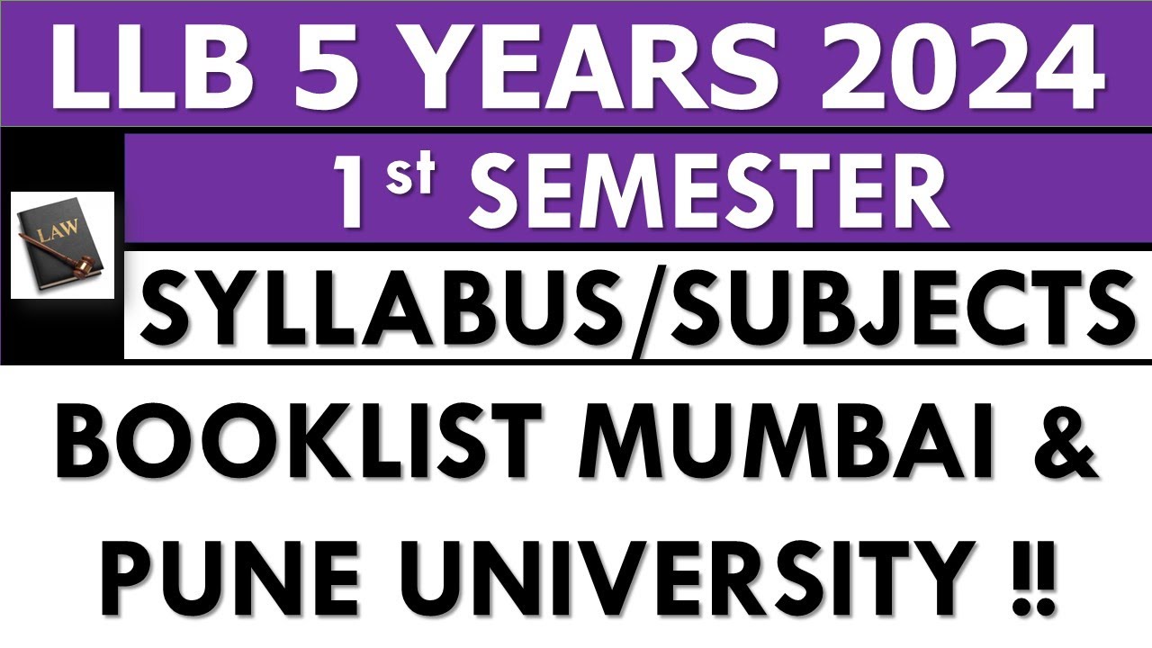 Book list For 1st Semester llb 5 years | Syllabus & Subjects | Pune | Mumbai University | llb 5 year