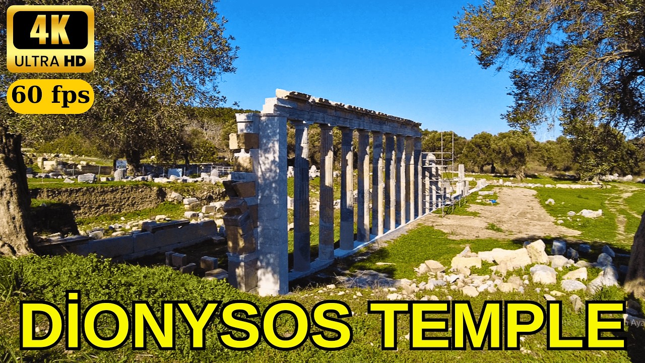 Teos Ancient City Walking Tour | Dionysos Temple & Ancient Theatre | 4K  60fps | No Talking