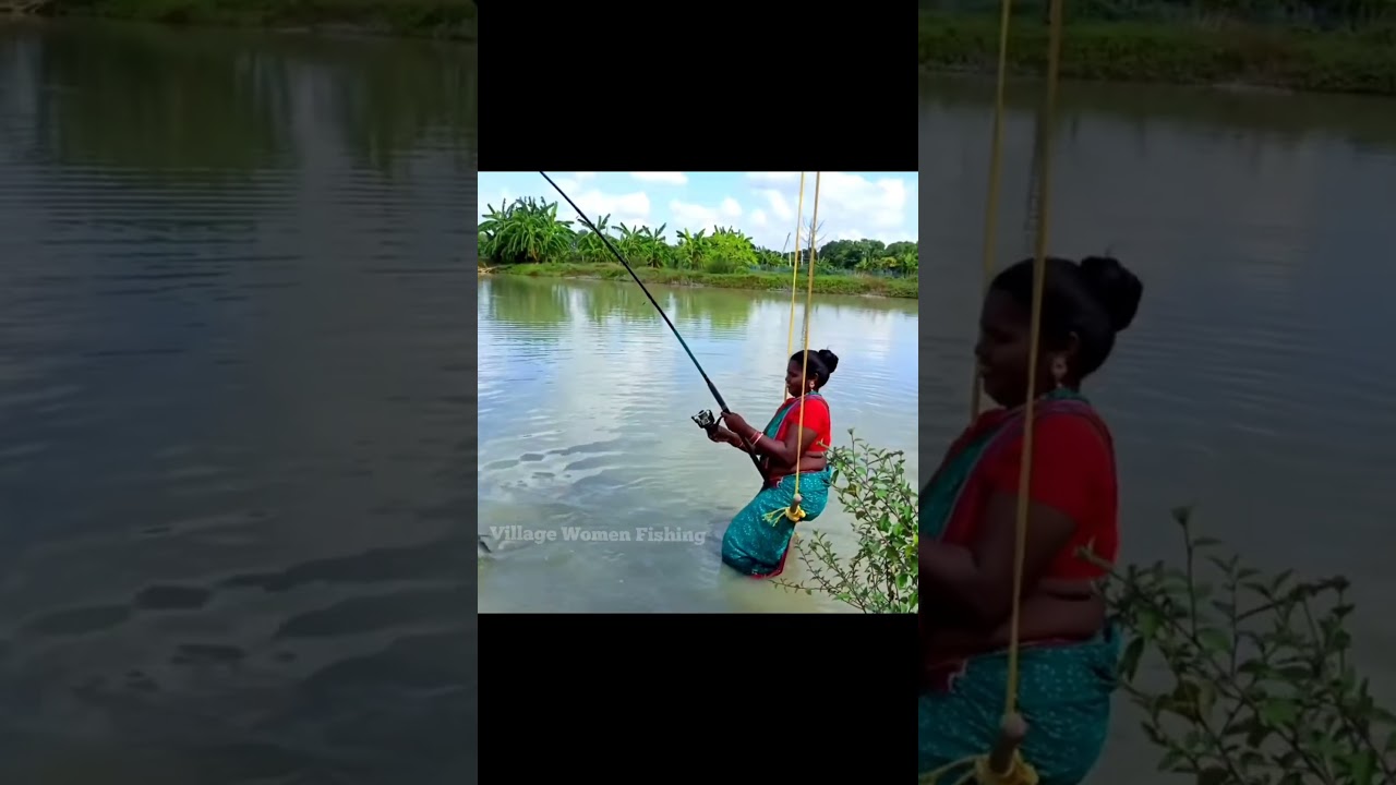 Amazing Village Women hook Fishing #reels #Fishing #Women mouni fishing vlogs