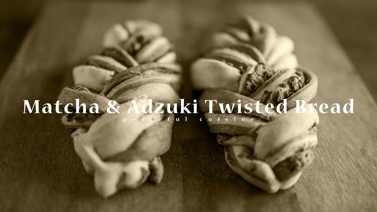 [No Music] How to make Matcha & Adzuki Twisted Bread