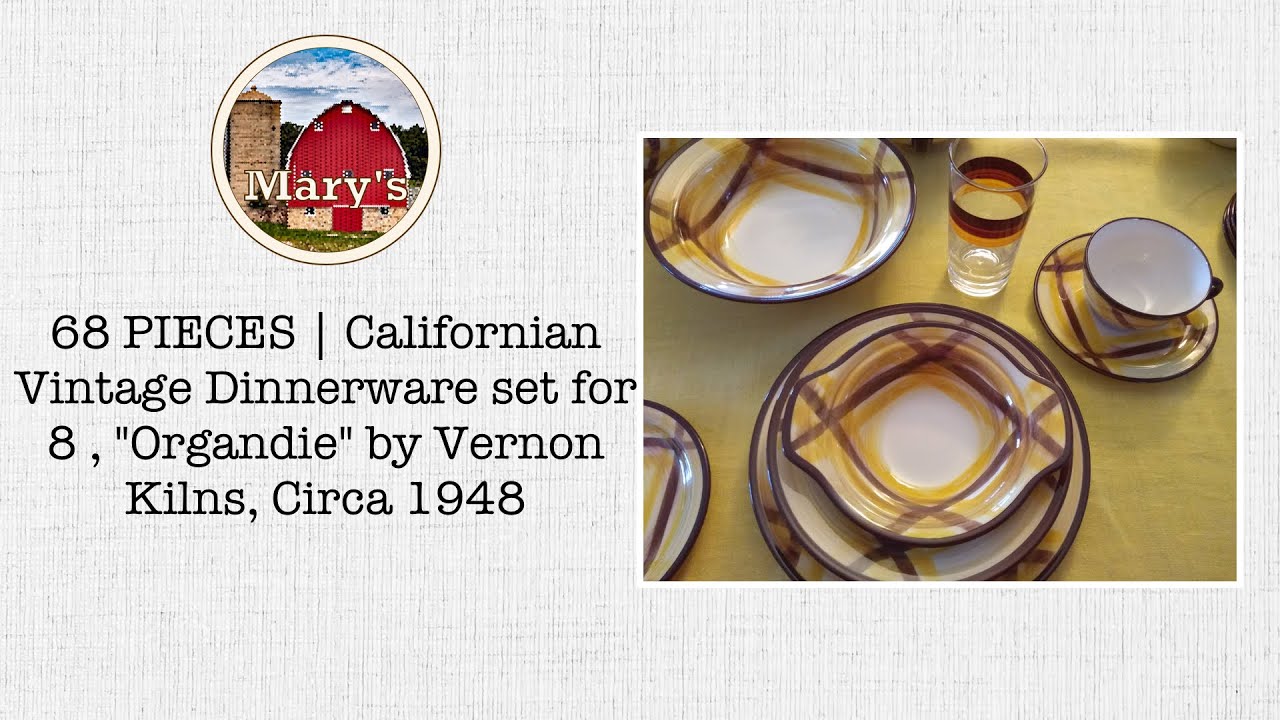 Metlox Vernon Kilns Californian Vintage Dinnerware Marys Red Barn