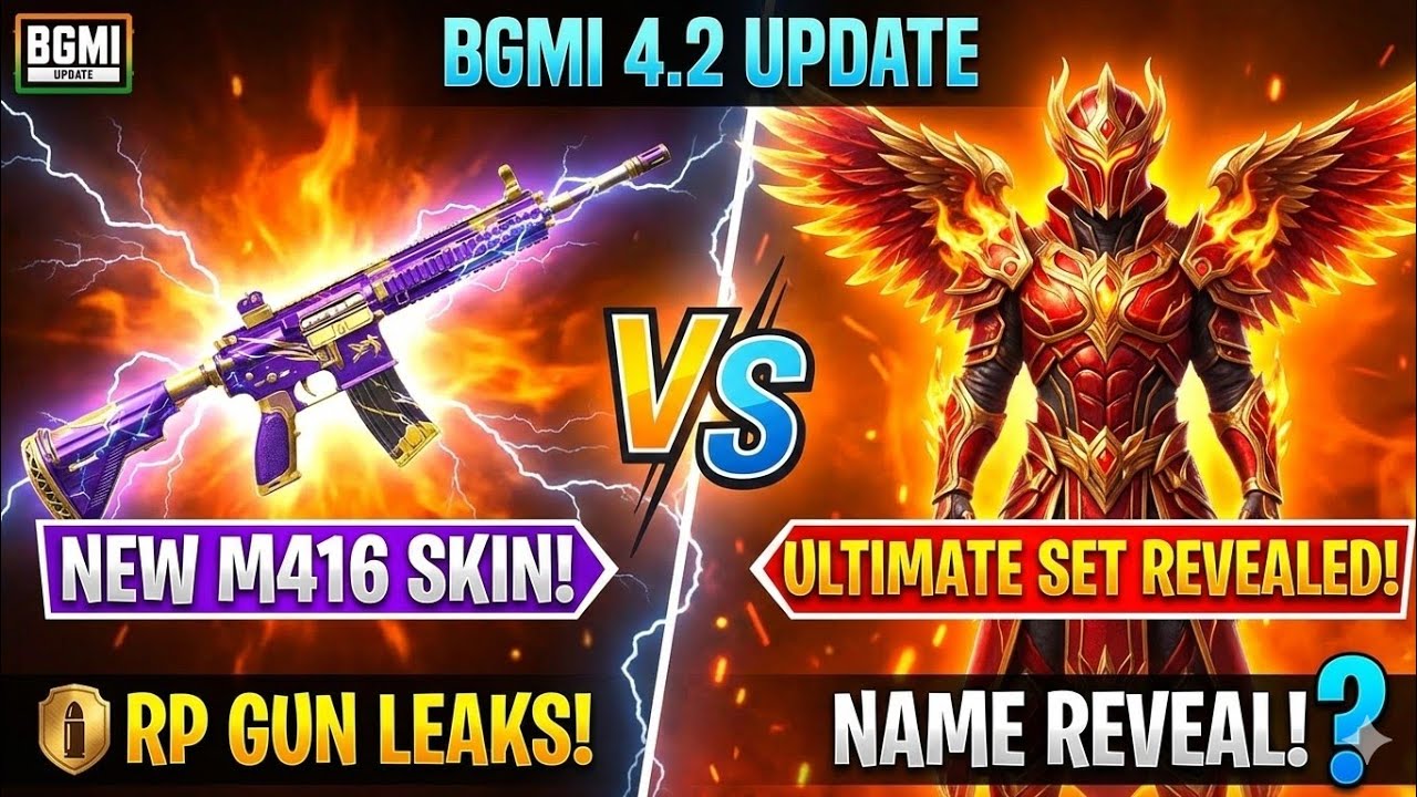 BGMI 4.2 Update: RP Gun Reveal 🔥 New M416 Skin + Ultimate Set Name Reveal | BGMI Next Update Leaks