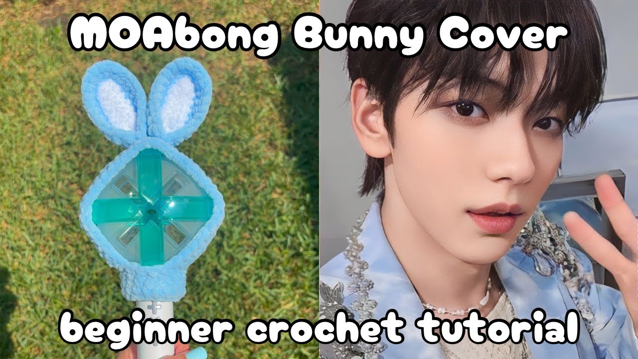 TXT lightstick cover | bunny MOAbong cover - crochet tutorial 🐰