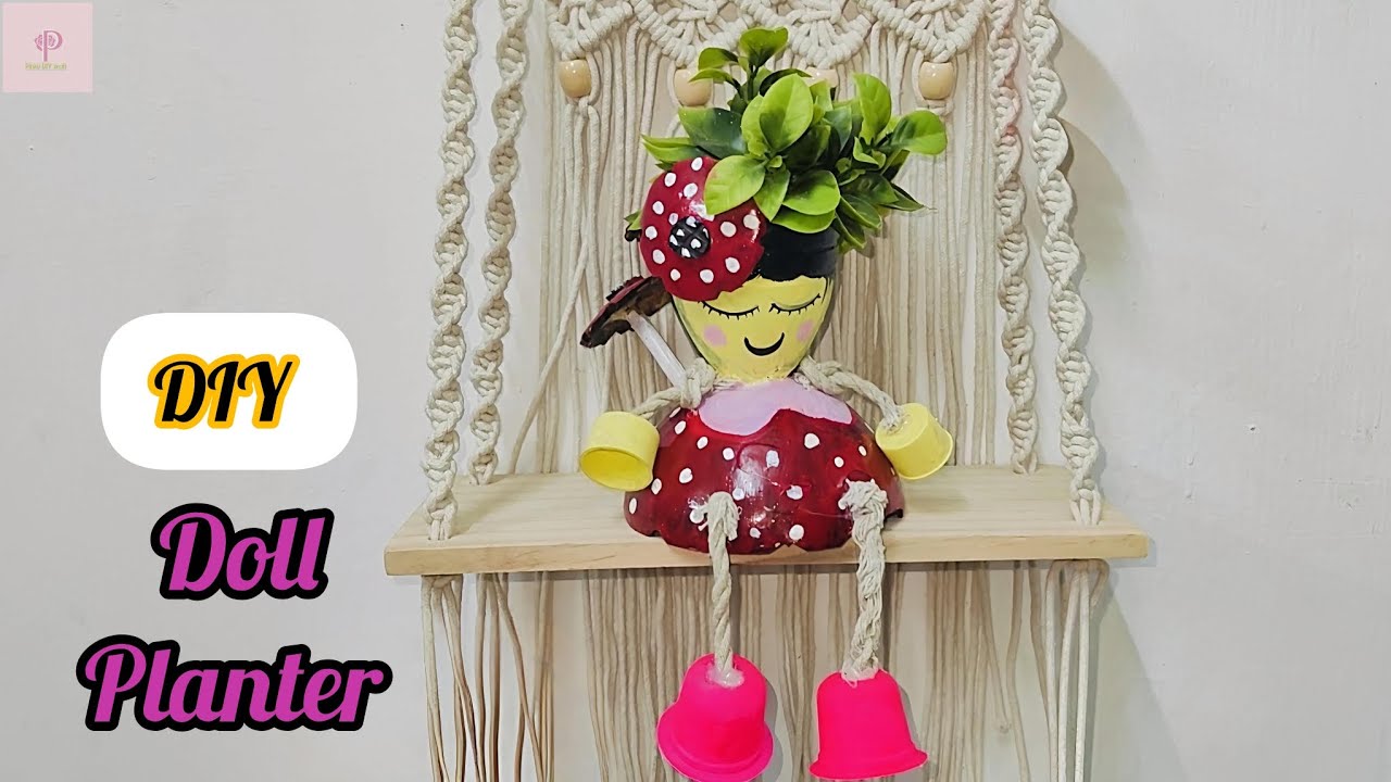 ❌Don't throw coconut shell ! DIY Doll planter l Best out of waste craft l Coconut shell craft ideas 