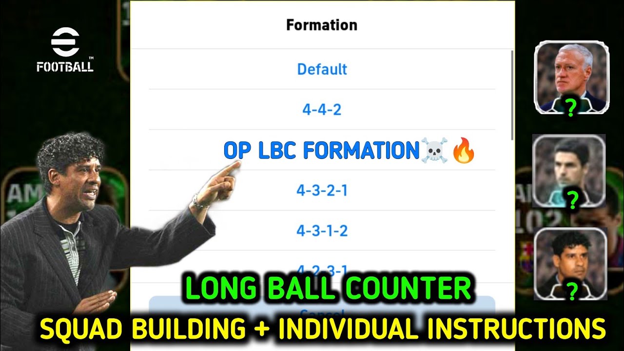 Op long ball counter formation + squad building + individual instructions | Best lbc formation
