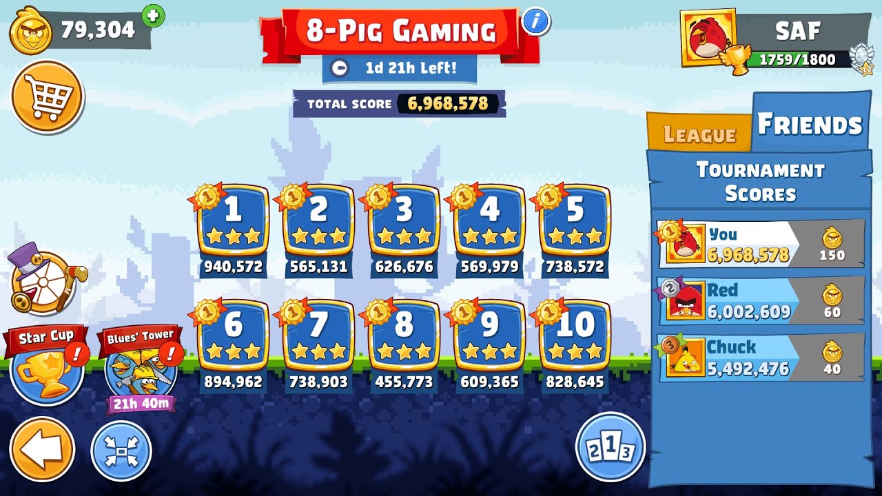 Angry Birds Friends. 8-Pig Gaming (19.07.2025). All levels 3 stars. Passage from Sergey Fetisov