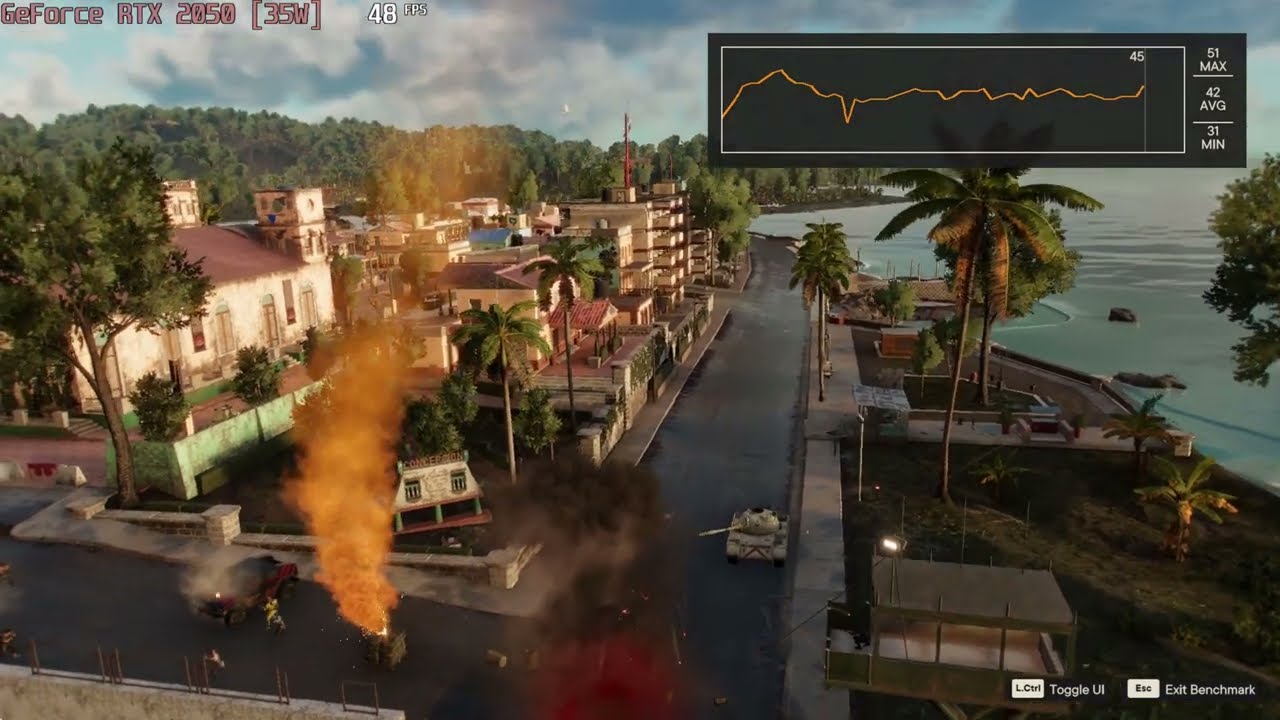 🎮 NVIDIA GeForce RTX 2050 [Laptop, 35W] - Far Cry 6 gameplay benchmarks (1080p)