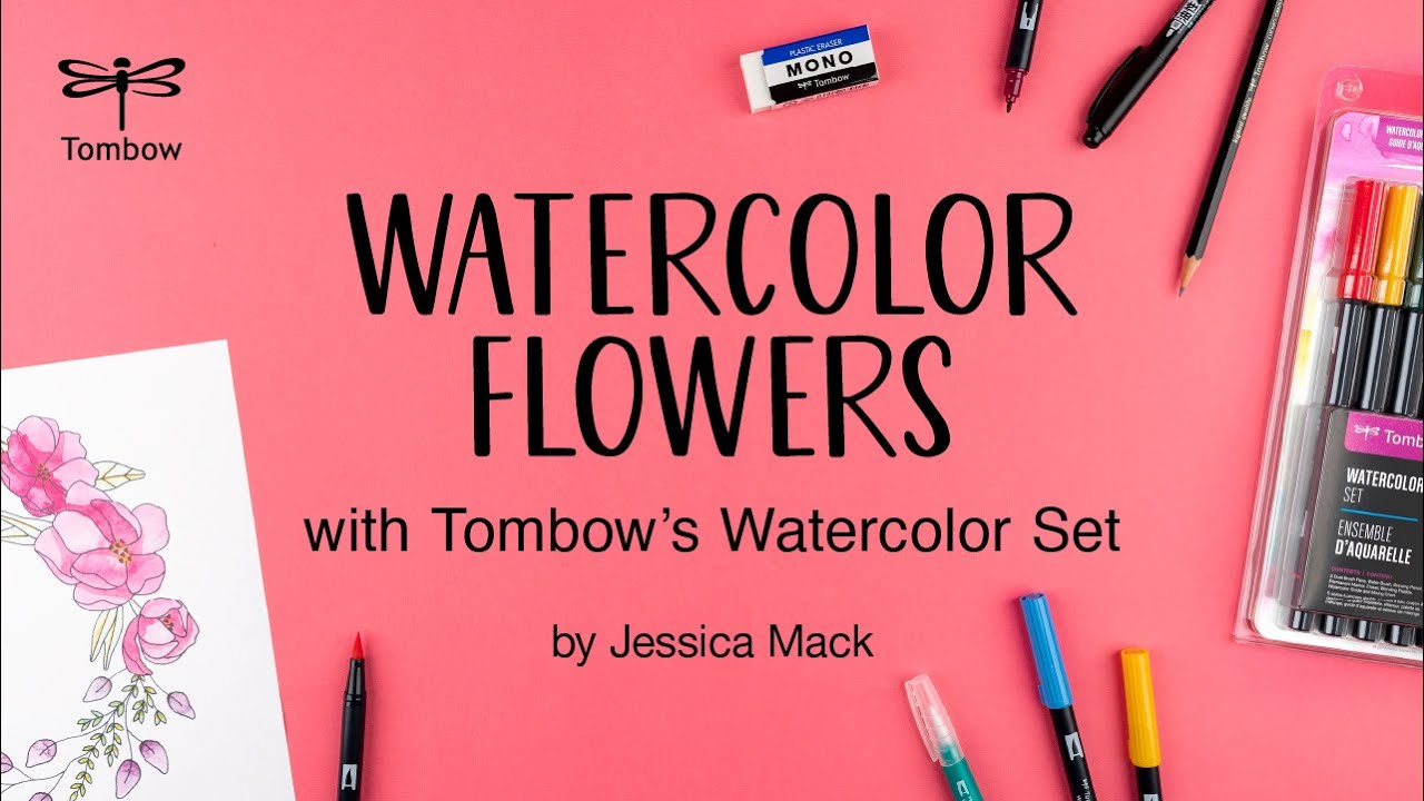 Watercolor Flowers with Tombow's Watercolor Set