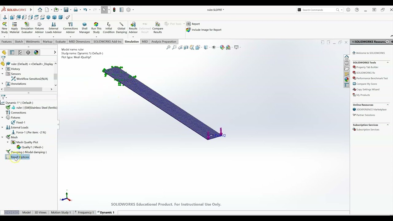 Solidworks - Modal time history analysis