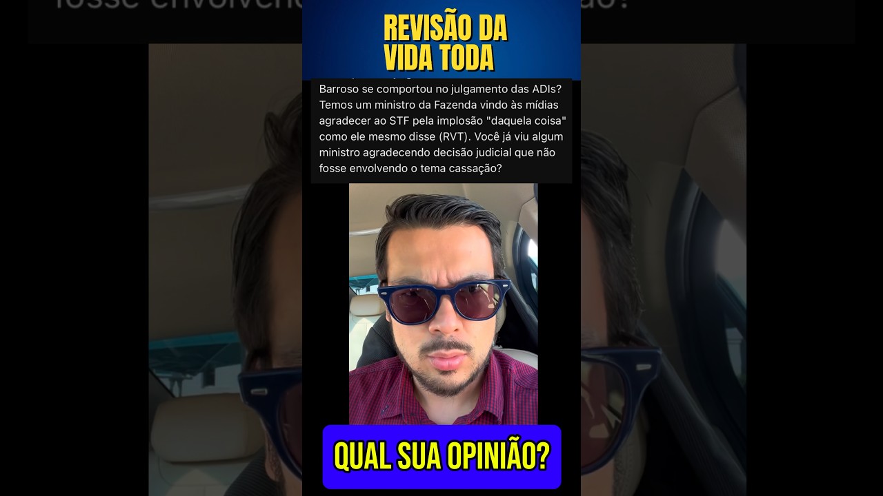 QUAL SUA OPINI&Atilde;O? REVIS&Atilde;O DA VIDA TODA TEMA 1102 STF