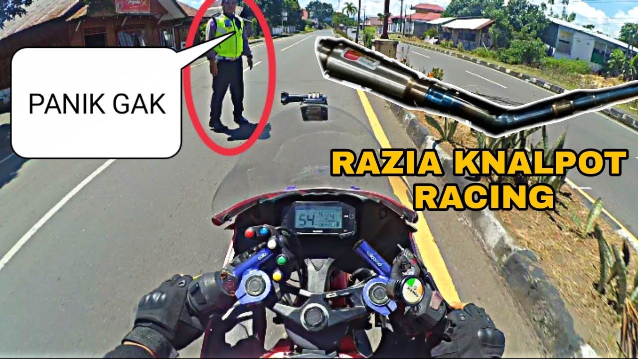 TEROBOS RAZIA POLISI PAKE KNALPOT RACING || HAMPIR TABRAK POLISI😱