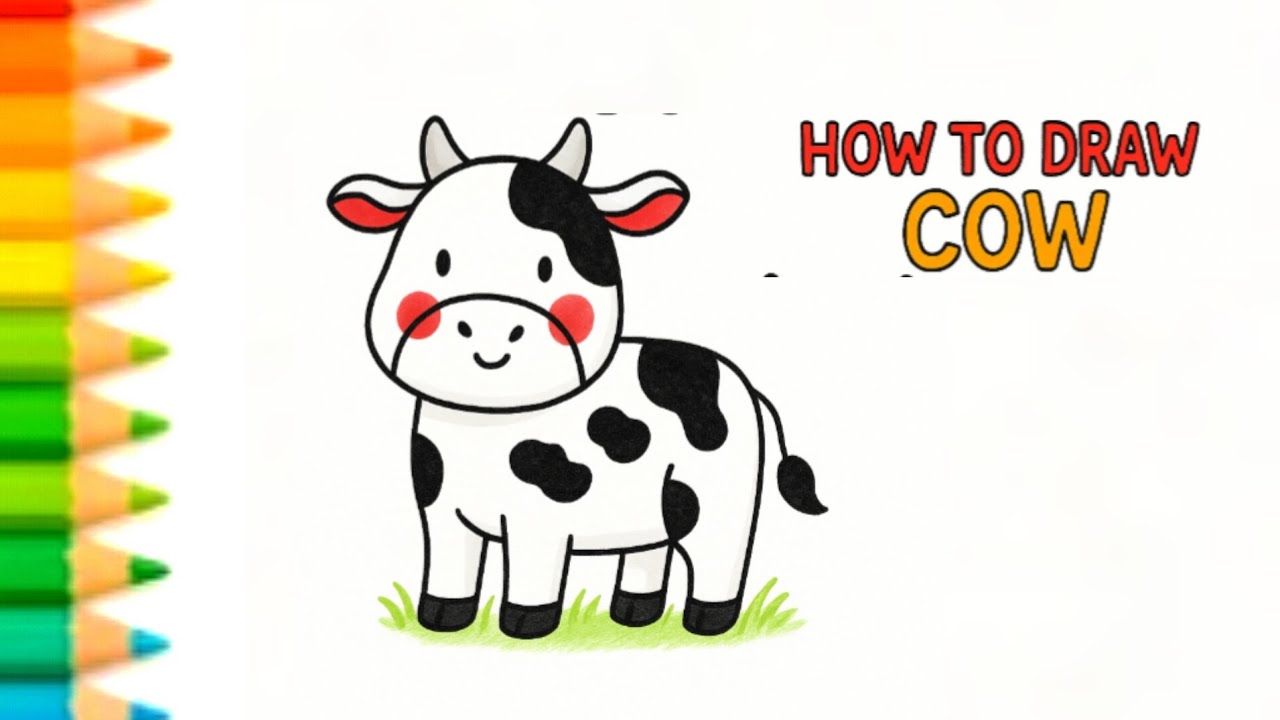 How to Draw iPhone and Cute Cow | Easy Drawing Tutorial for Kids