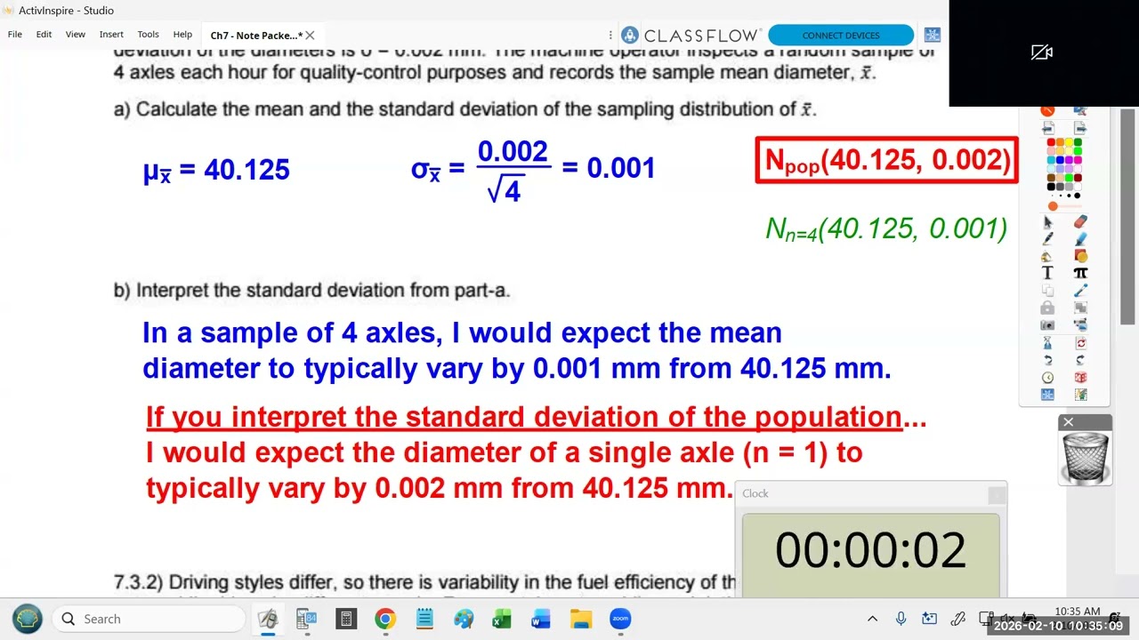 2-10-2026 - CHS - OBEN - AP STATISTICS - 7.3.1 and 7.3.5
