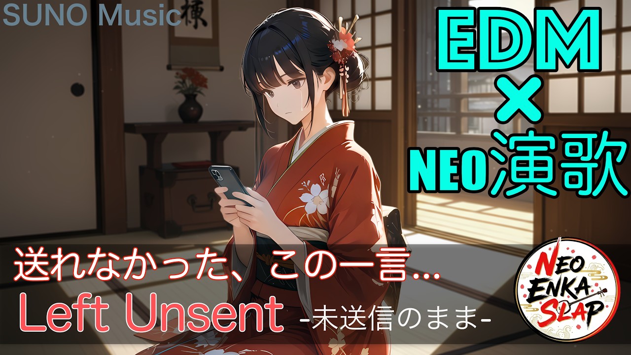 Left Unsent -未送信のまま-｜送られないまま残されたこの一言| SUNO AI作曲 × Enka演歌 × EDM × Slap Bass × J-pop