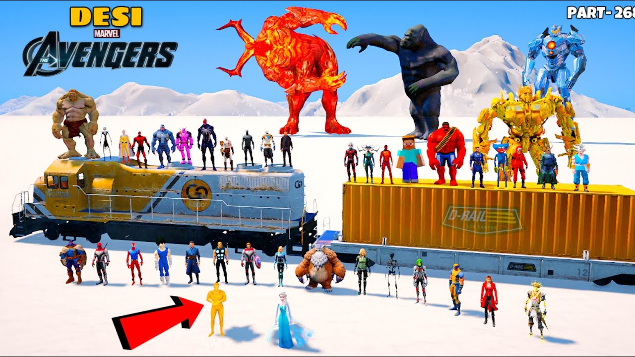 DESI Avengers GOD THOR and Black Ghost Skeleton ATTACK Golden Devil Monster in GTA 5 | GTA V #268