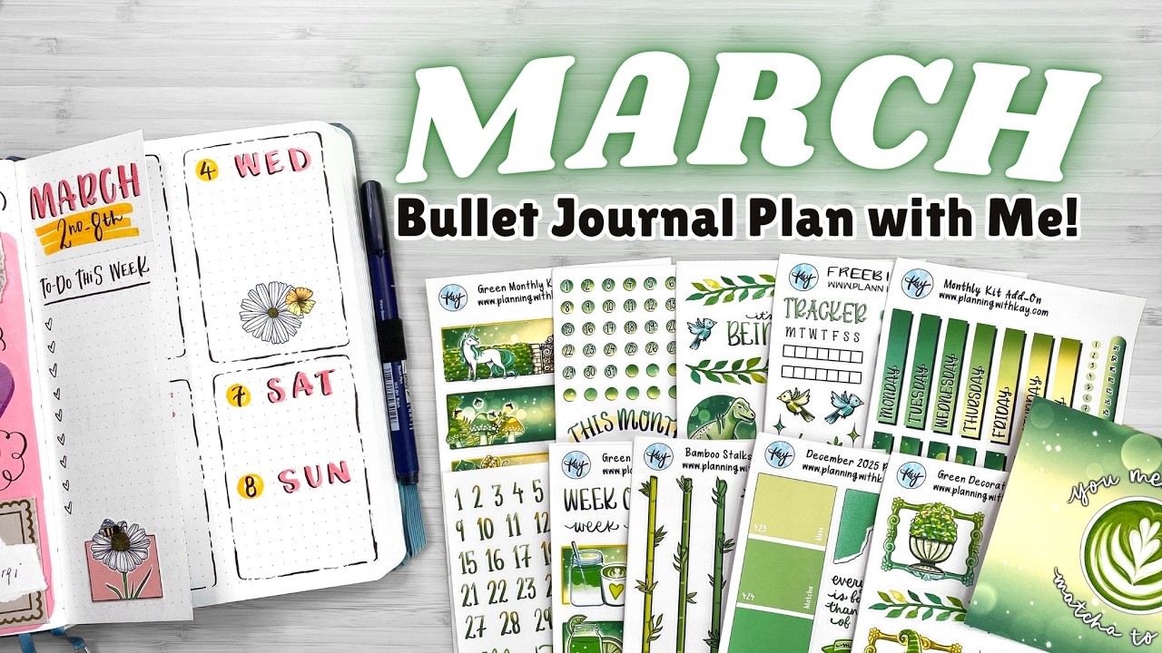 MARCH PLAN WITH ME! 📚 Bullet Journal Setup Livestream