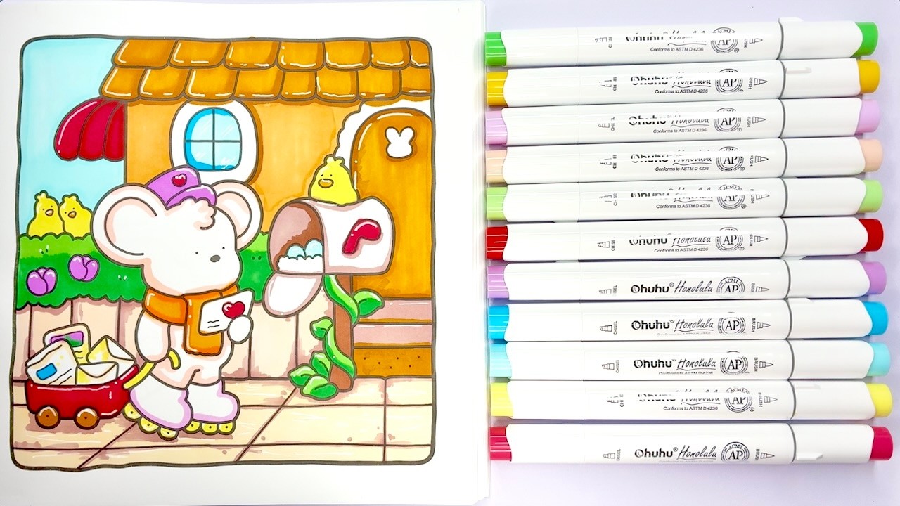 Color With Me | 'Cozy Days' Coco Wyo Tutorial | Ohuhu Markers | ASMR