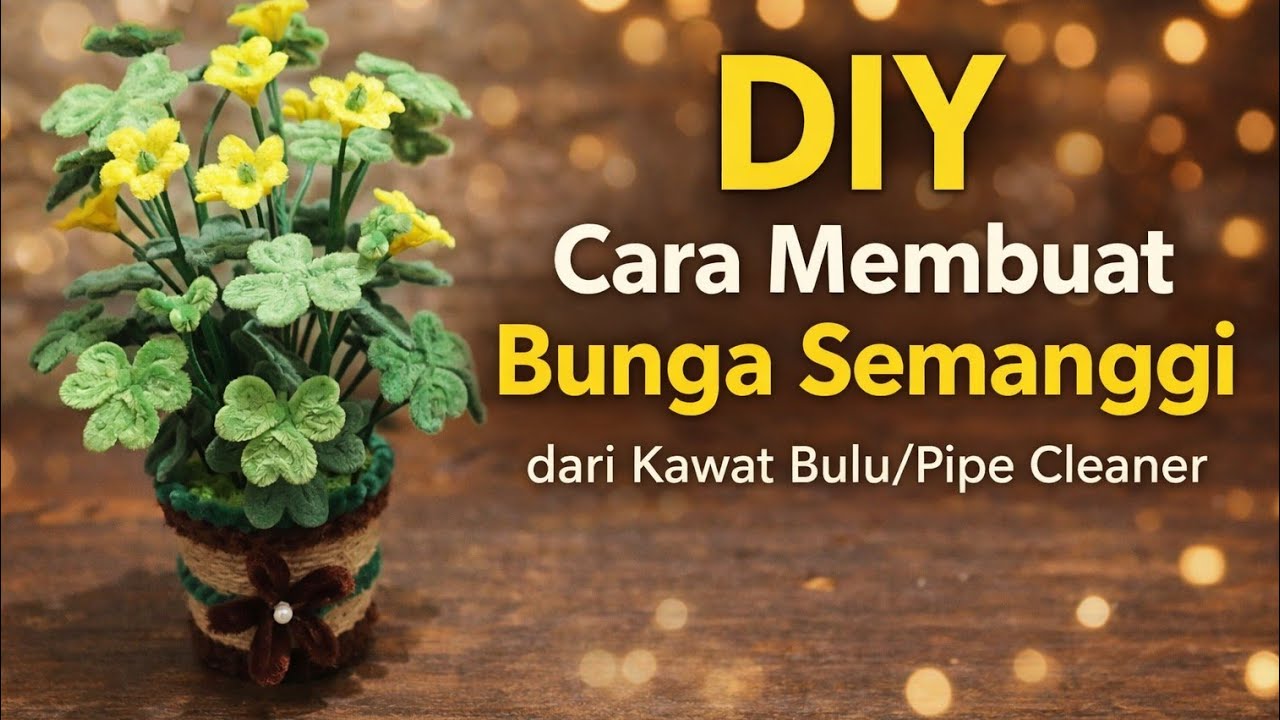 DIY Cara Membuat Bunga Semanggi Cantik dari Kawat Bulu | Pipe Cleaner Craft